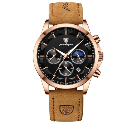 Waterproof & Leather Strap Luxury Men's Chronograph Watch