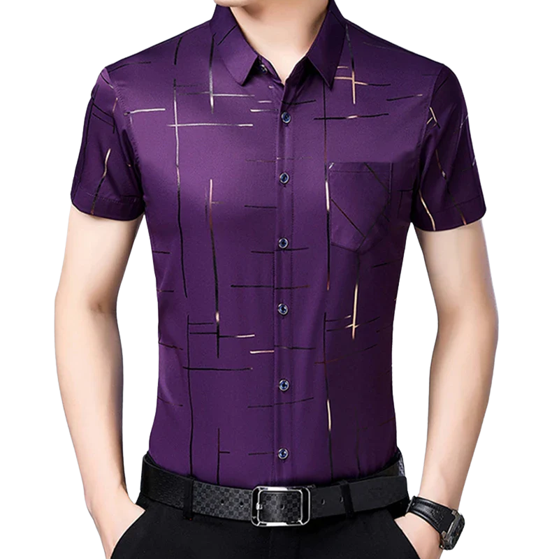 Casual Business Style Men’s Fashion Cotton Short Sleeve Shirt