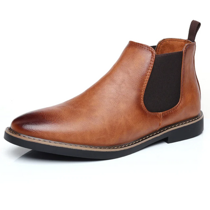 Retro Chelsea PU Leather Ankle Boots for Men