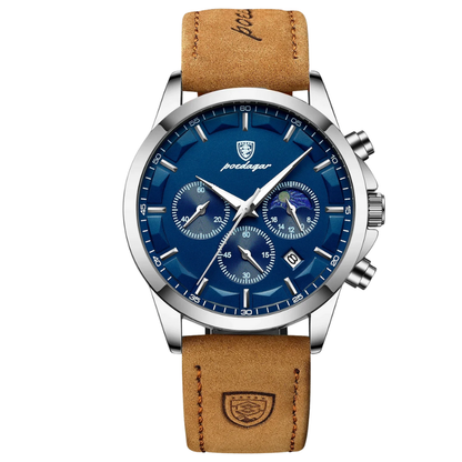 Waterproof & Leather Strap Luxury Men's Chronograph Watch