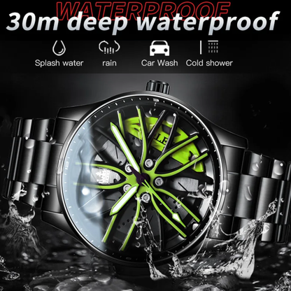 Waterproof Sport Rim Quartz OLEVS Luxury Wheel Watch for Men