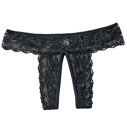 Sexy Lace Open Crotch Women’s Panties Solid Color Briefs