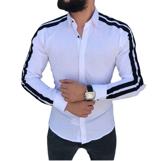 Long Sleeve Streetwear Men’s Outdoor Arm Stripe Shirt