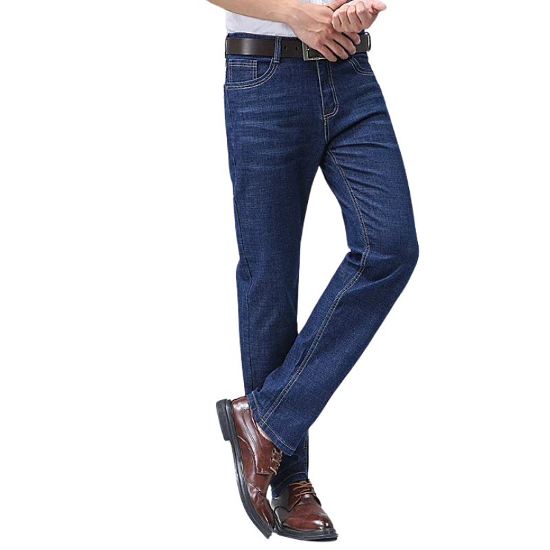 Comfort Fit Business Jeans Men’s Stretch Straight-Leg Denim
