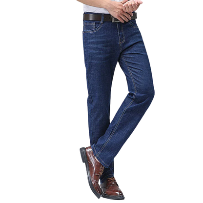 Comfort Fit Business Jeans Men’s Stretch Straight-Leg Denim