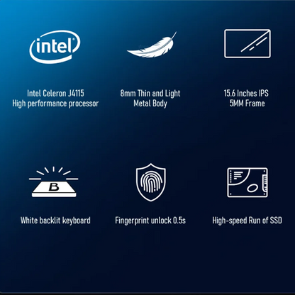 BYONE 15.6" Laptop J4115 8GB RAM 128GB-1TB SSD Ultra-Slim
