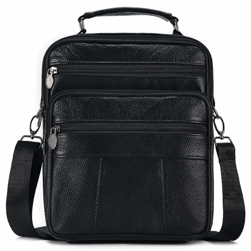 Sling Satchel Men's Genuine Leather Crossbody Bag for iPad,