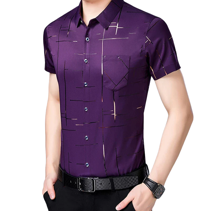 Casual Business Style Men’s Fashion Cotton Short Sleeve Shirt