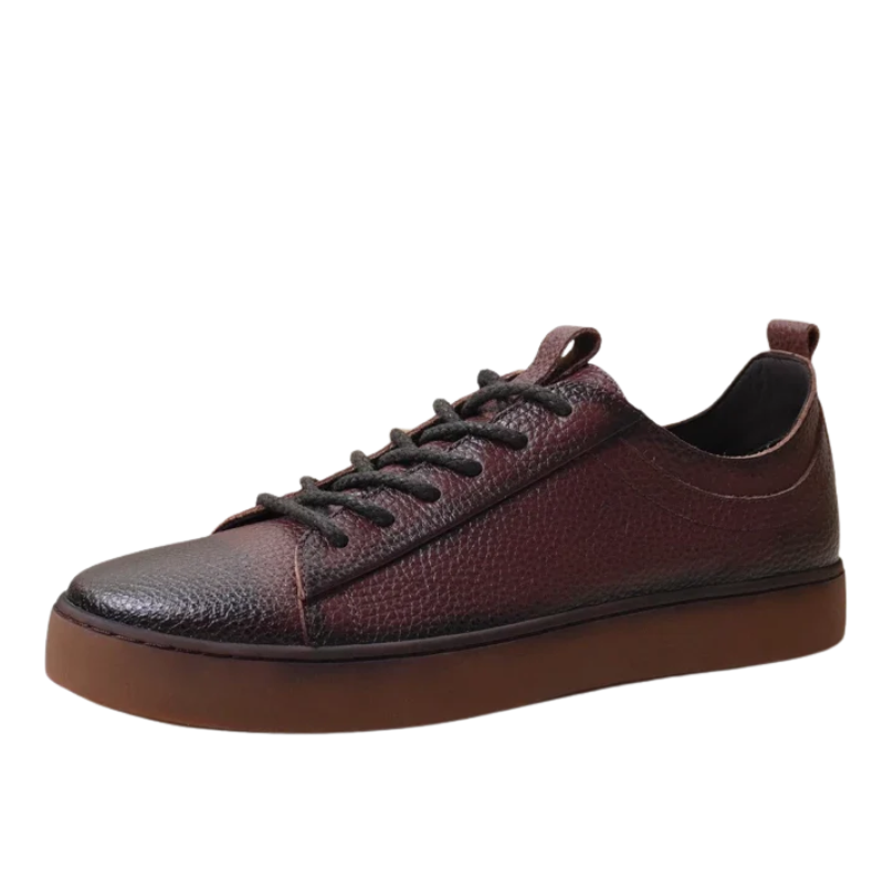 Autumn Men's Genuine Leather Lace-Up Skate Shoes with Thick Sole