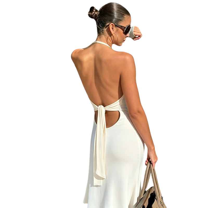 Solid-color dress