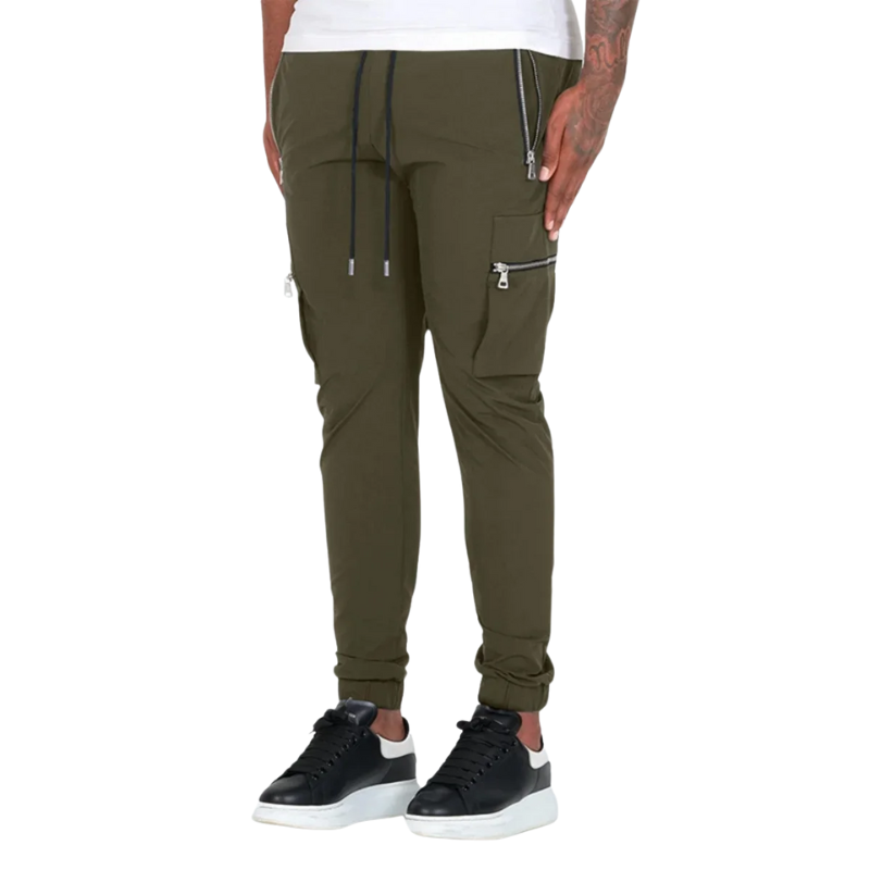 Slim Fit, All-Season Men's Mid-Waist Casual Sport Trousers