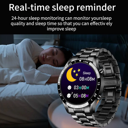LIGE Men’s Steel Smartwatch Full Touch Bluetooth Call Waterproof