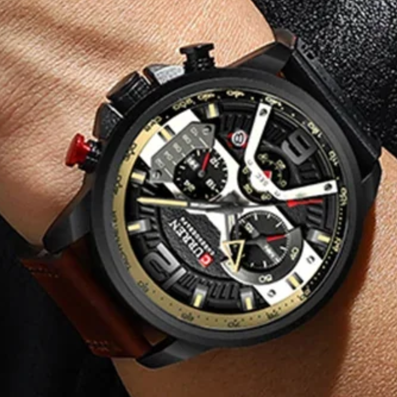 Curren Luxury Military Men's Leather Quartz Sport Watch