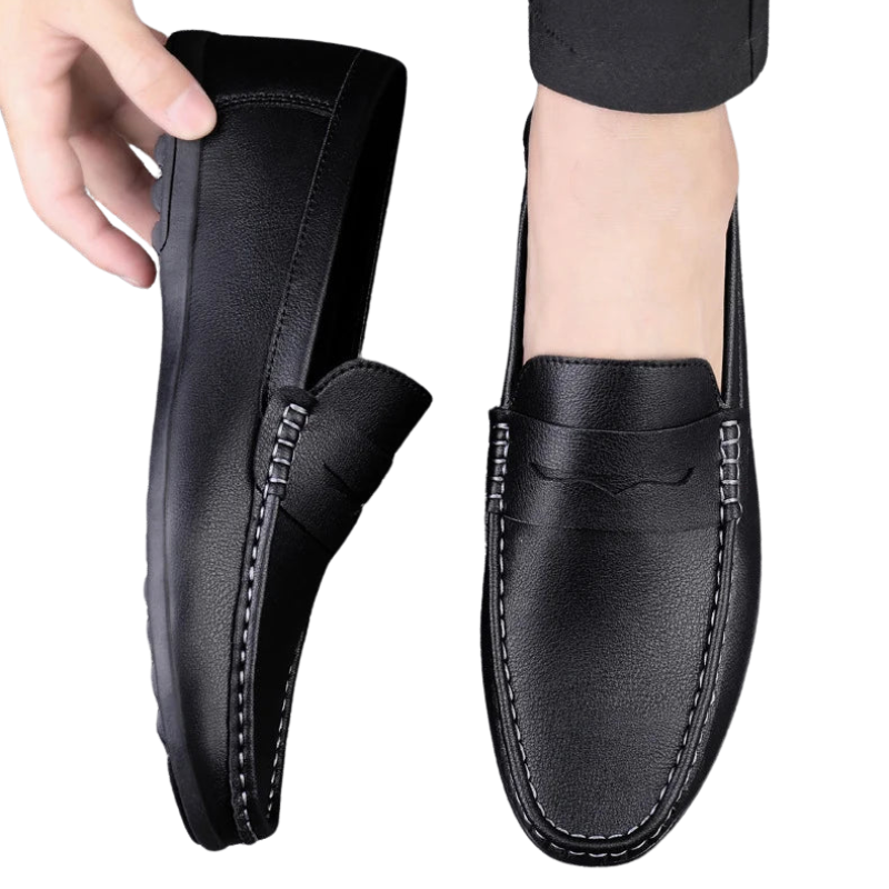 Trendy Casual Flat Men’s Summer Leather Driving Loafers