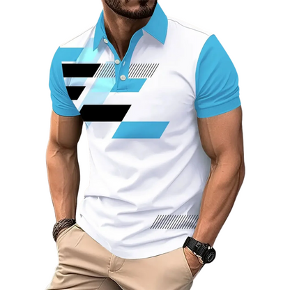 Solid Color Short Sleeve Men’s Summer Casual Polo Shirt