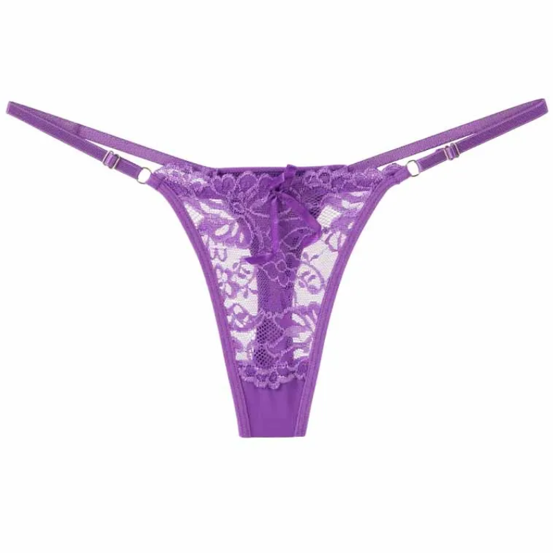 Sexy Lace Adjustable Thong Panties for Women Low Rise Briefs
