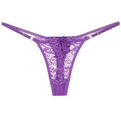 Sexy Lace Adjustable Thong Panties for Women Low Rise Briefs