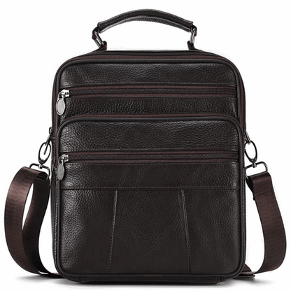 Sling Satchel Men's Genuine Leather Crossbody Bag for iPad,