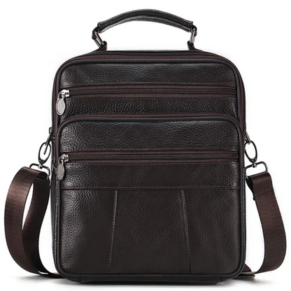 Sling Satchel Men's Genuine Leather Crossbody Bag for iPad,