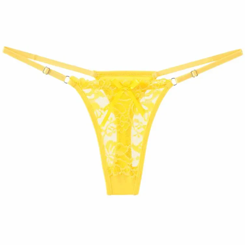 Sexy Lace Adjustable Thong Panties for Women Low Rise Briefs