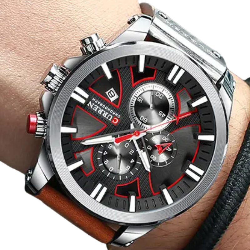 CURREN Men's Waterproof Military Quartz Watch with Date Display