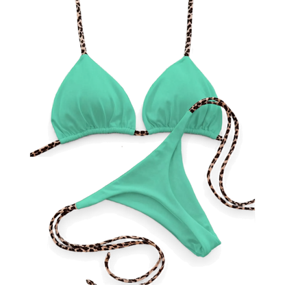 Leopard Print Thong Bikini Set – Bold Women’s Beach Swimwear