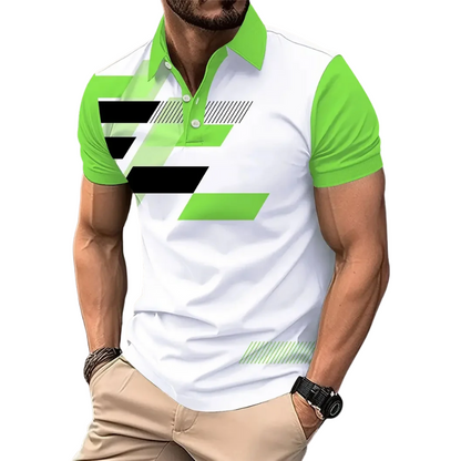 Solid Color Short Sleeve Men’s Summer Casual Polo Shirt