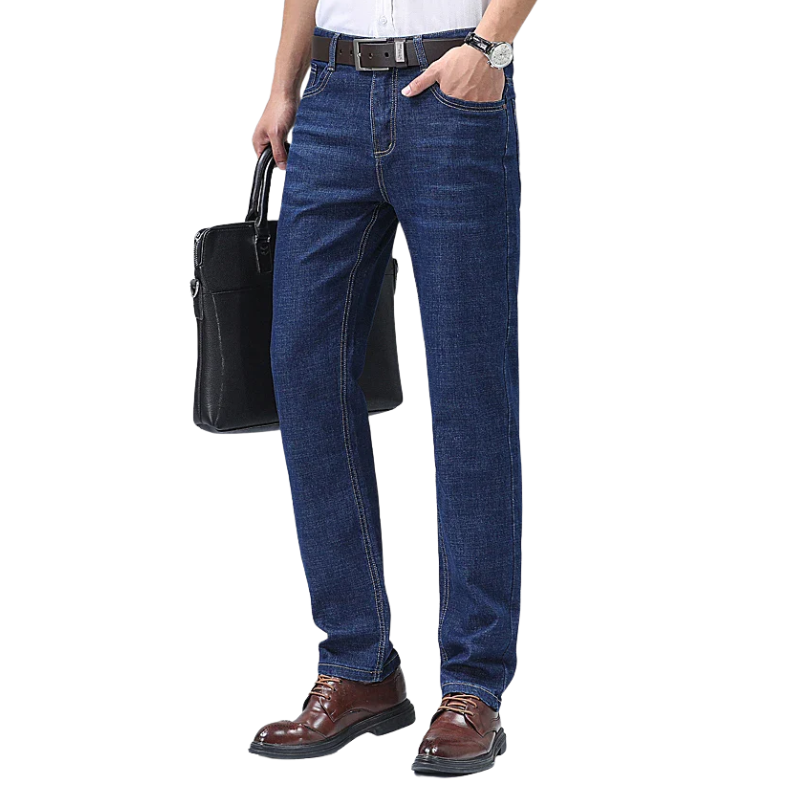 Comfort Fit Business Jeans Men’s Stretch Straight-Leg Denim