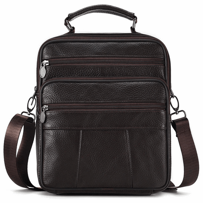 Sling Satchel Men's Genuine Leather Crossbody Bag for iPad,