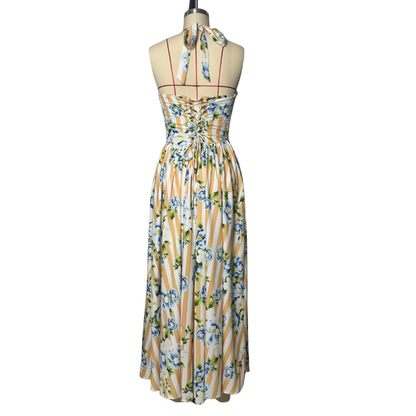 Floral Print Halter Neck Dress