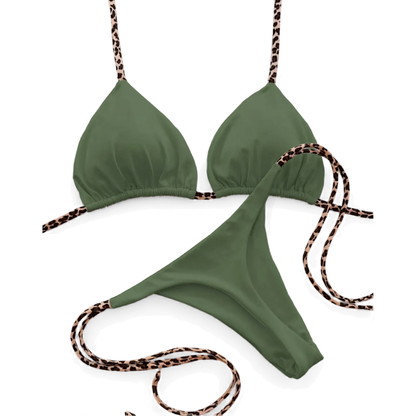 Leopard Print Thong Bikini Set – Bold Women’s Beach Swimwear