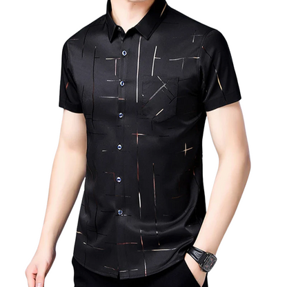 Casual Business Style Men’s Fashion Cotton Short Sleeve Shirt