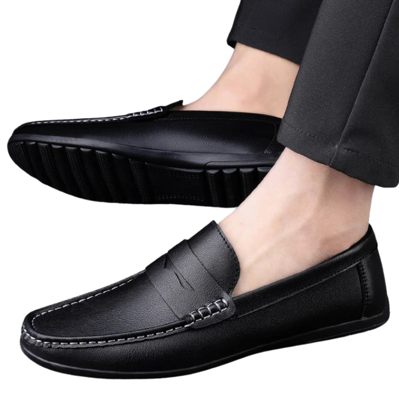 Trendy Casual Flat Men’s Summer Leather Driving Loafers