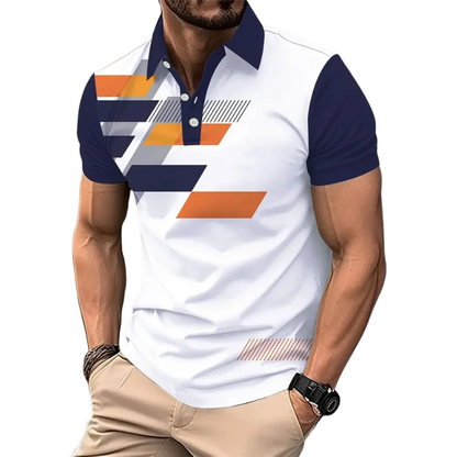 Solid Color Short Sleeve Men’s Summer Casual Polo Shirt