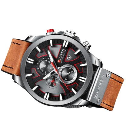 CURREN Men's Waterproof Military Quartz Watch with Date Display