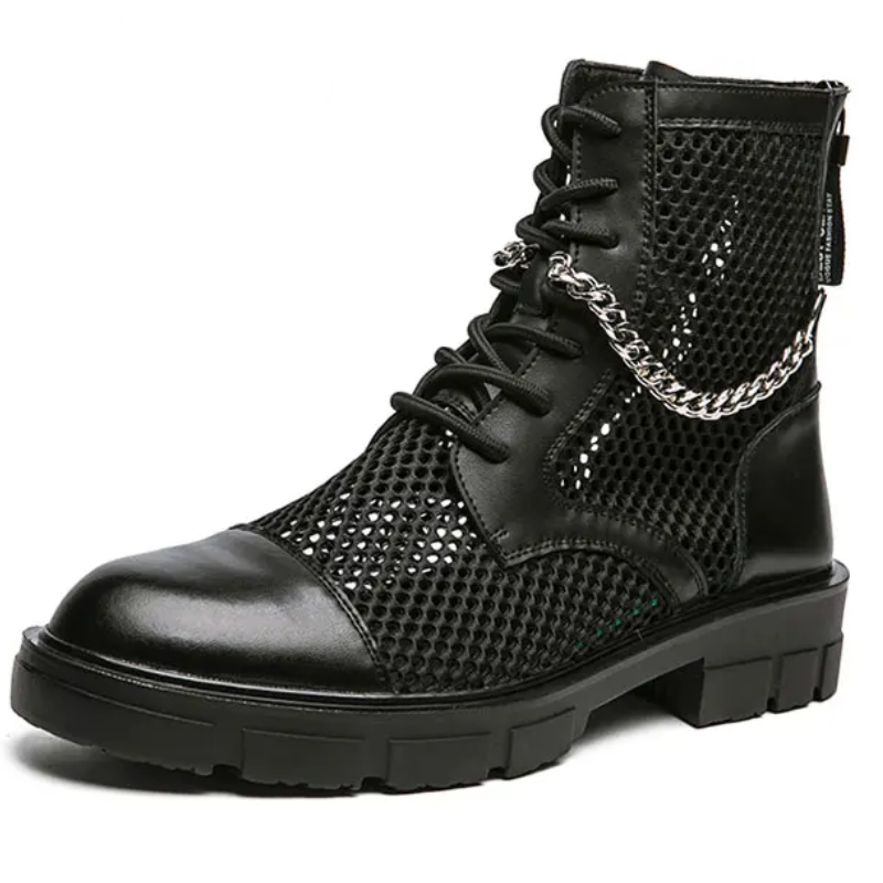 Stylish Casual Dress Men's Summer Mesh Lace-Up Boots