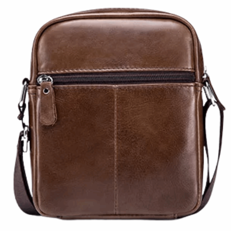 Genuine Leather Men's Shoulder Crossbody Bag Cowhide Casual Korean Style Student Handbag Small Commuter Messenger Bag