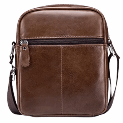 Genuine Leather Men's Shoulder Crossbody Bag Cowhide Casual Korean Style Student Handbag Small Commuter Messenger Bag