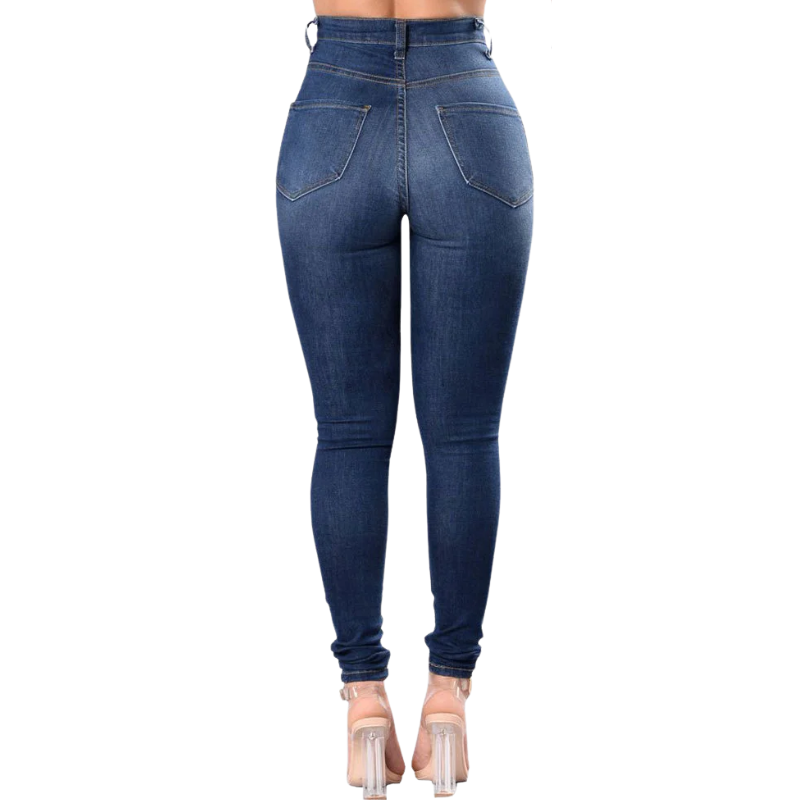 Blue jeans on a white background