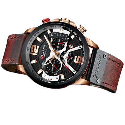 Curren Luxury Military Men's Leather Quartz Sport Watch