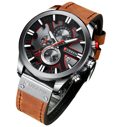 CURREN Men's Waterproof Military Quartz Watch with Date Display