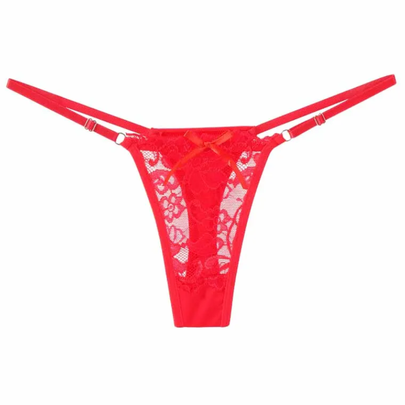 Sexy Lace Adjustable Thong Panties for Women Low Rise Briefs