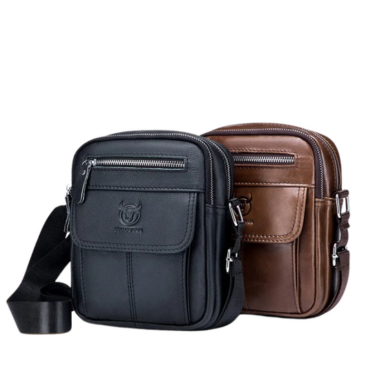 Korean Style Genuine Leather Men's Crossbody Messenger Bag