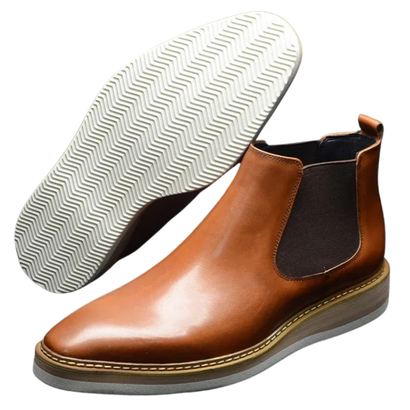 Men’s British Leather Slip-On High Top Chelsea Boots