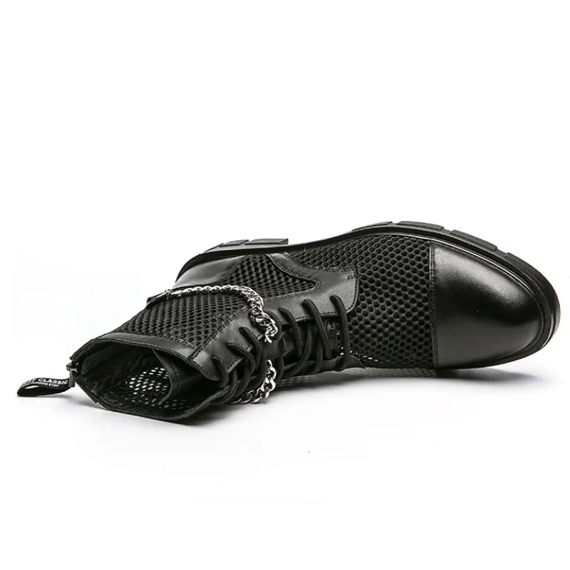 Stylish Casual Dress Men's Summer Mesh Lace-Up Boots