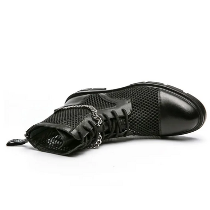 Stylish Casual Dress Men's Summer Mesh Lace-Up Boots