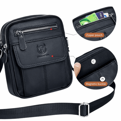 Korean Style Genuine Leather Men's Crossbody Messenger Bag