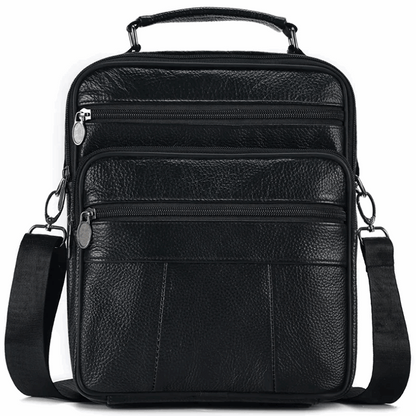 Sling Satchel Men's Genuine Leather Crossbody Bag for iPad,