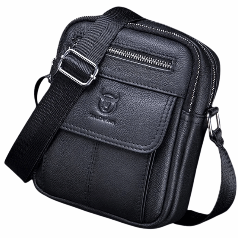Genuine Leather Men's Shoulder Crossbody Bag Cowhide Casual Korean Style Student Handbag Small Commuter Messenger Bag