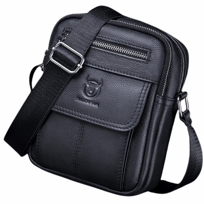 Genuine Leather Men's Shoulder Crossbody Bag Cowhide Casual Korean Style Student Handbag Small Commuter Messenger Bag